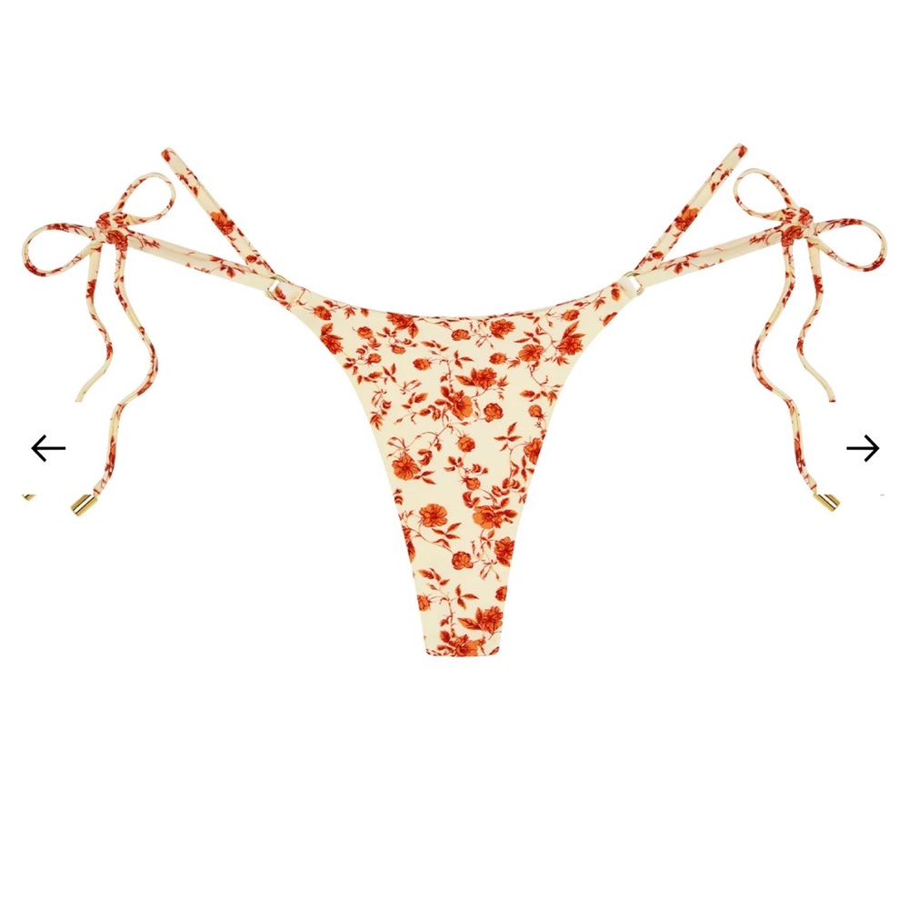 Monday Swimwear Red Floral Bikini Bottom